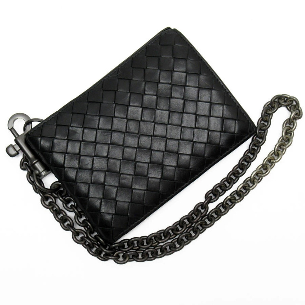Bottega Veneta bi fold wallet Intrecciato leather black